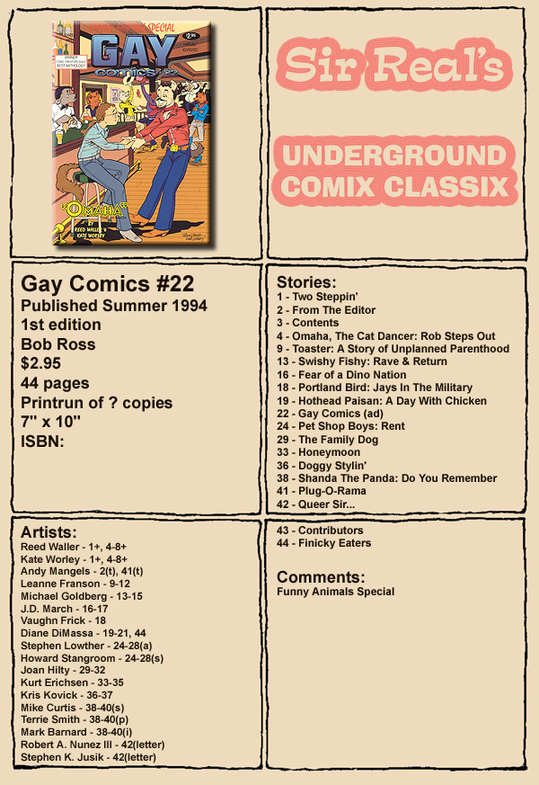 Read online Gay Comix (Gay Comics) comic -  Issue #22 - 1