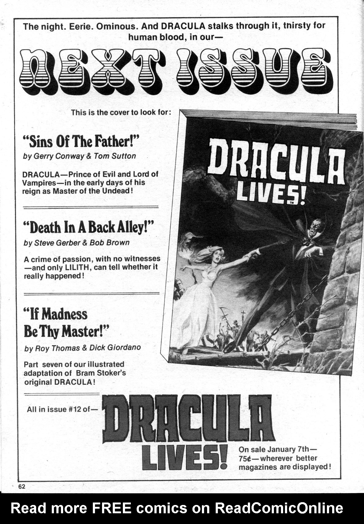 Read online Dracula Lives comic -  Issue #11 - 63
