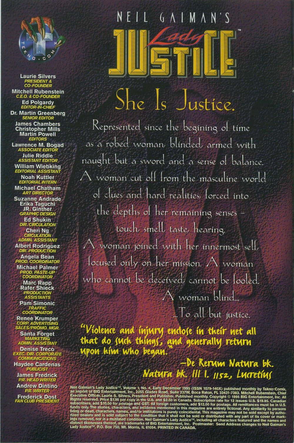 Read online Neil Gaiman's Lady Justice comic -  Issue #4 - 2