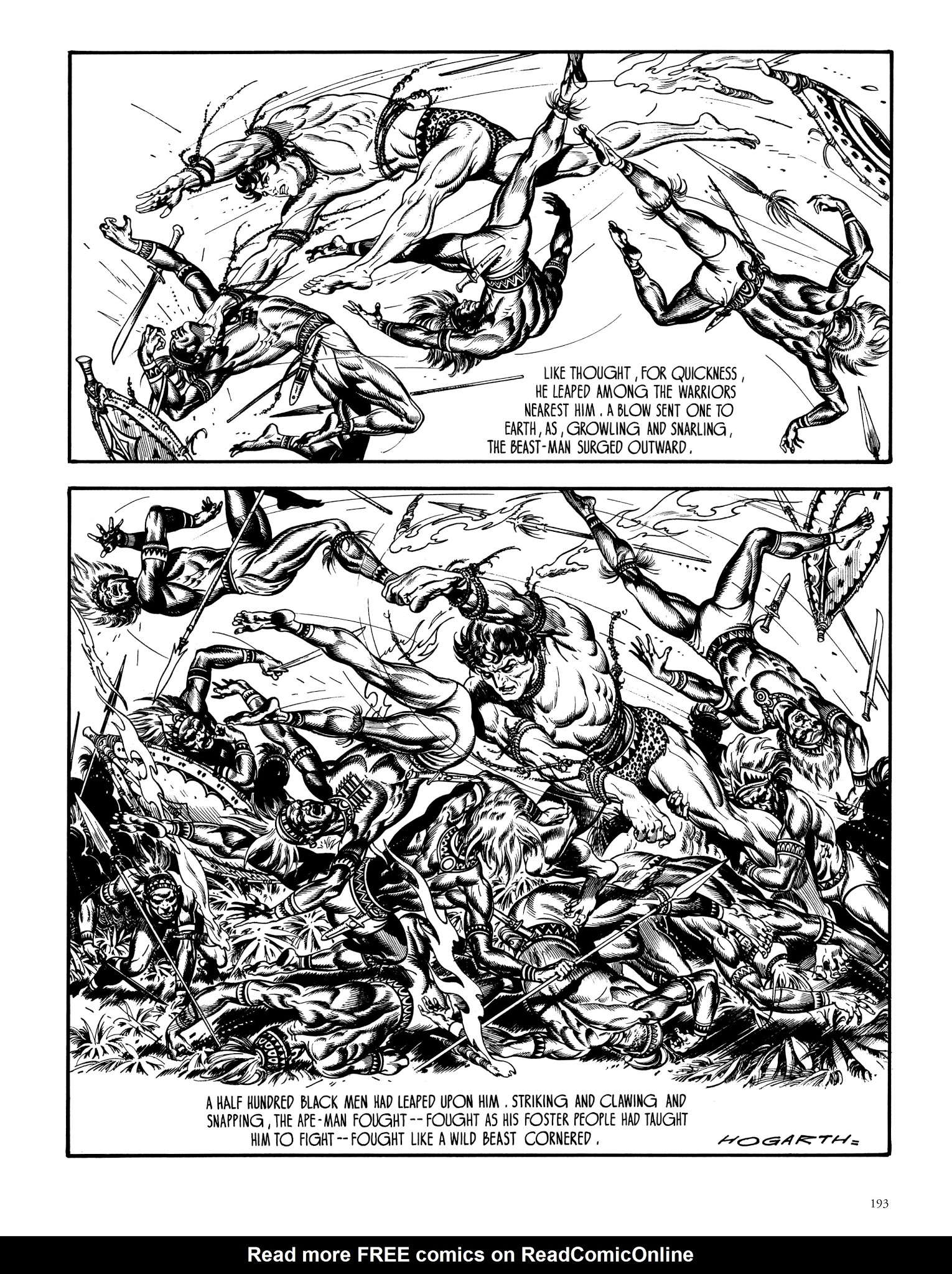 Read online Edgar Rice Burroughs' Tarzan: Burne Hogarth's Lord of the Jungle comic -  Issue # TPB - 192