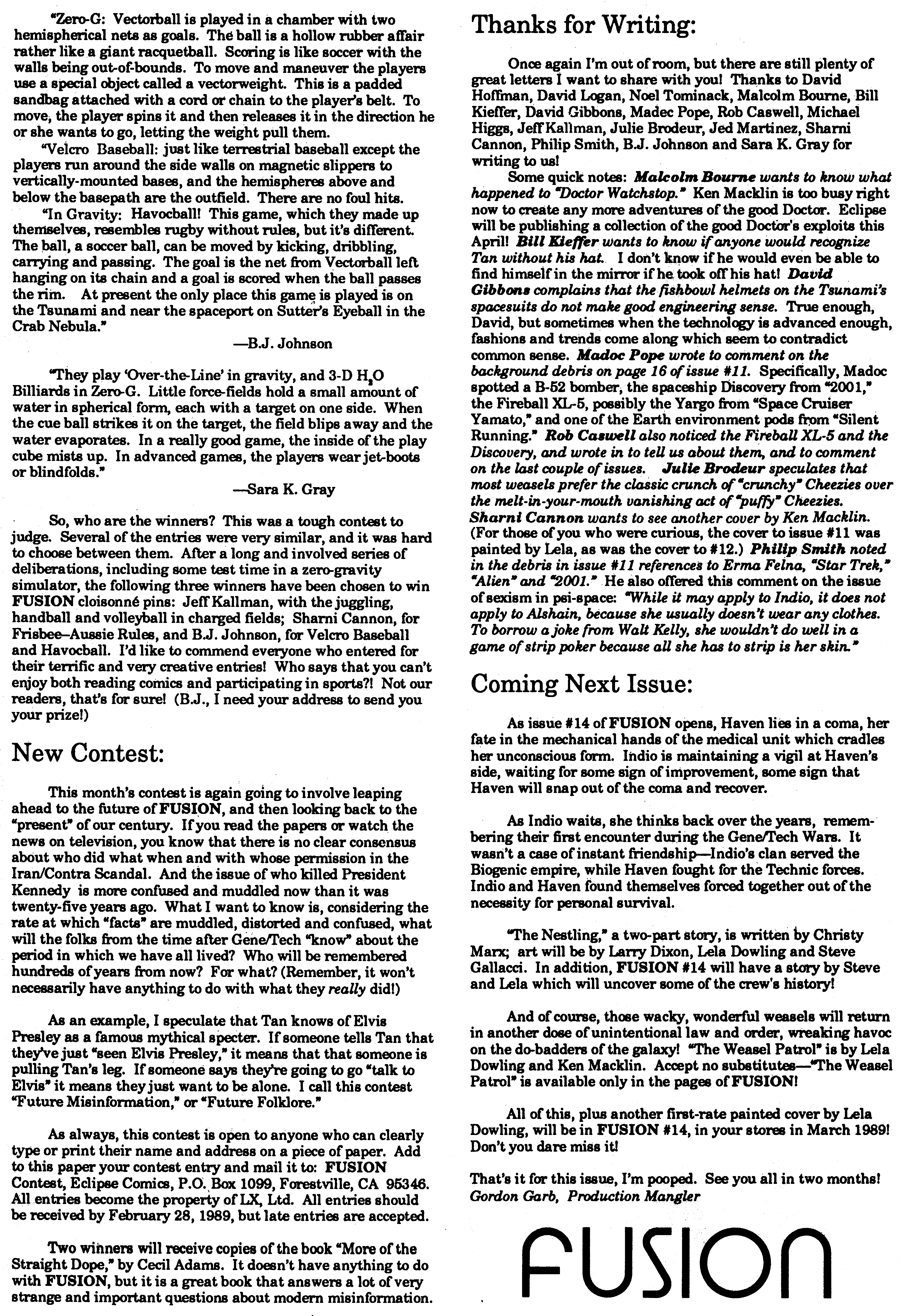 Read online Fusion (1987) comic -  Issue #13 - 24