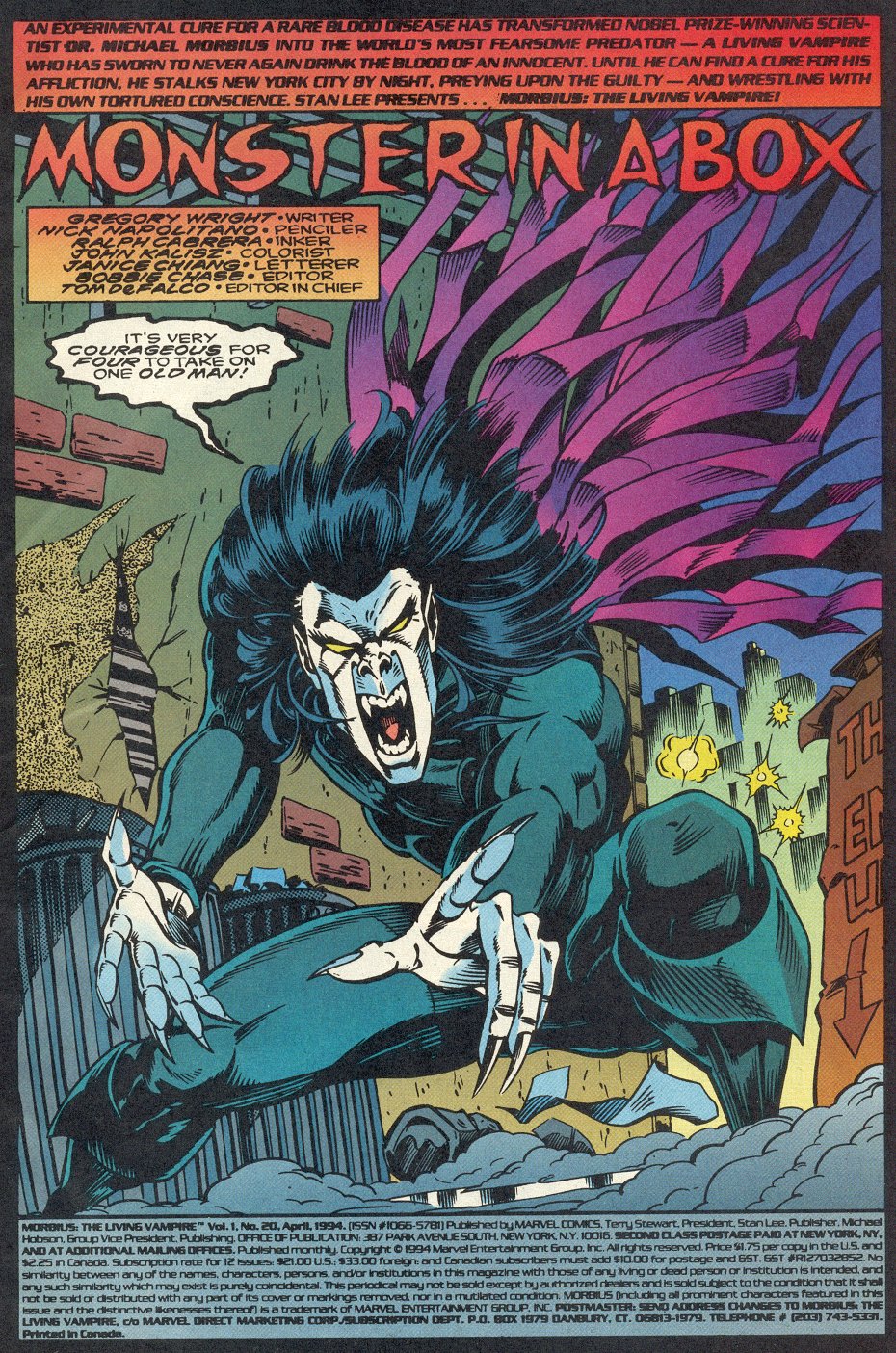 Read online Morbius: The Living Vampire (1992) comic -  Issue #20 - 2
