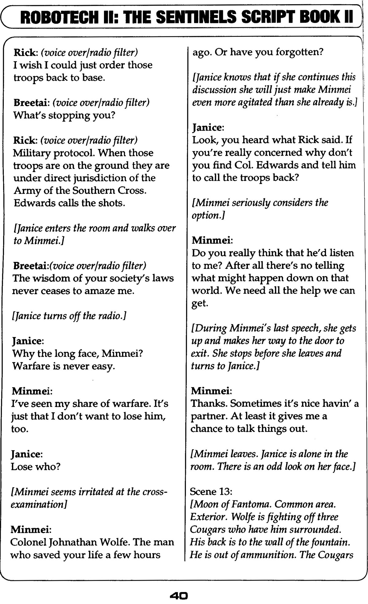 Read online Robotech II: The Sentinels comic -  Issue # _Script Book 2 - 40