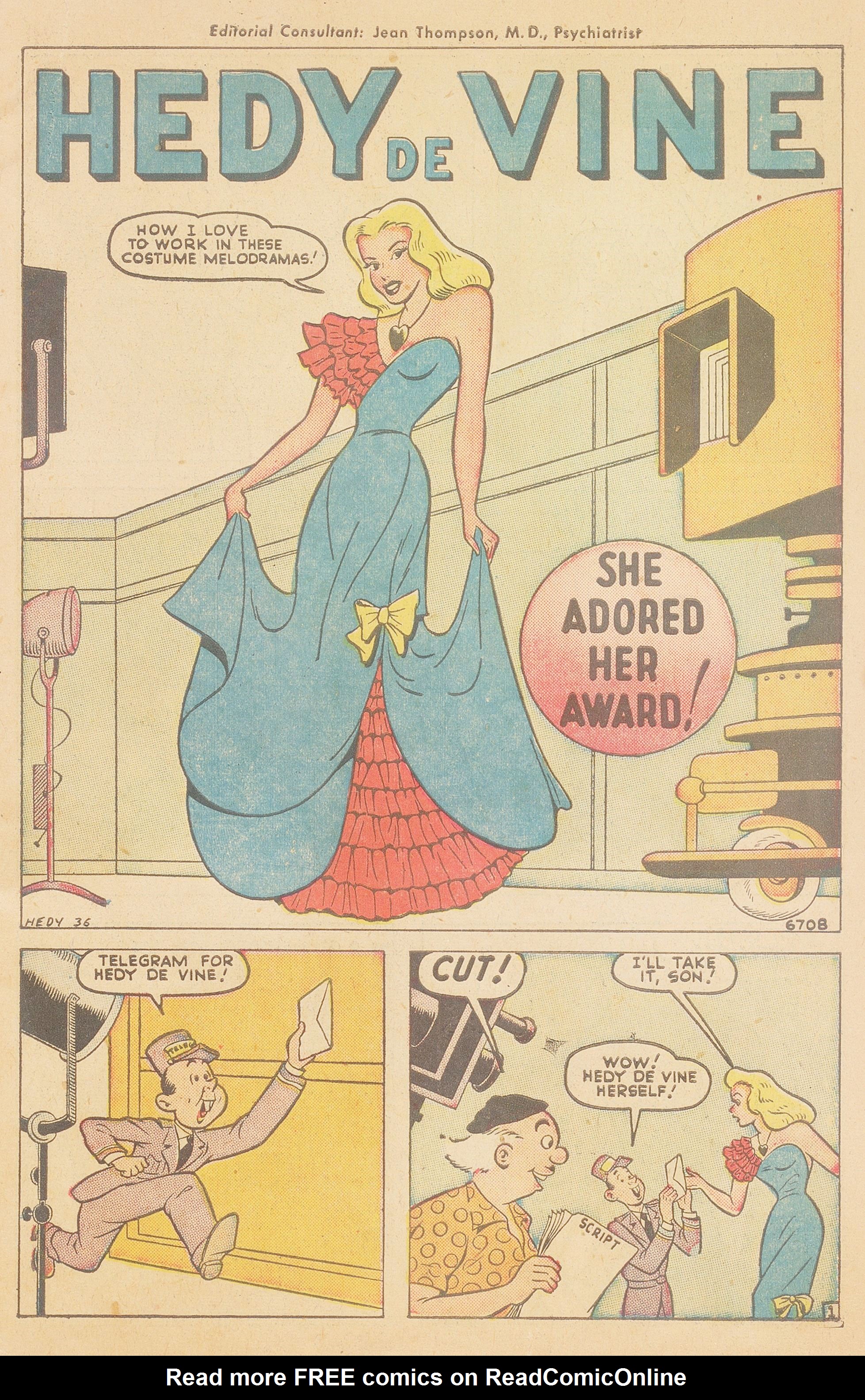 Read online Hedy Of Hollywood Comics comic -  Issue #36 - 3