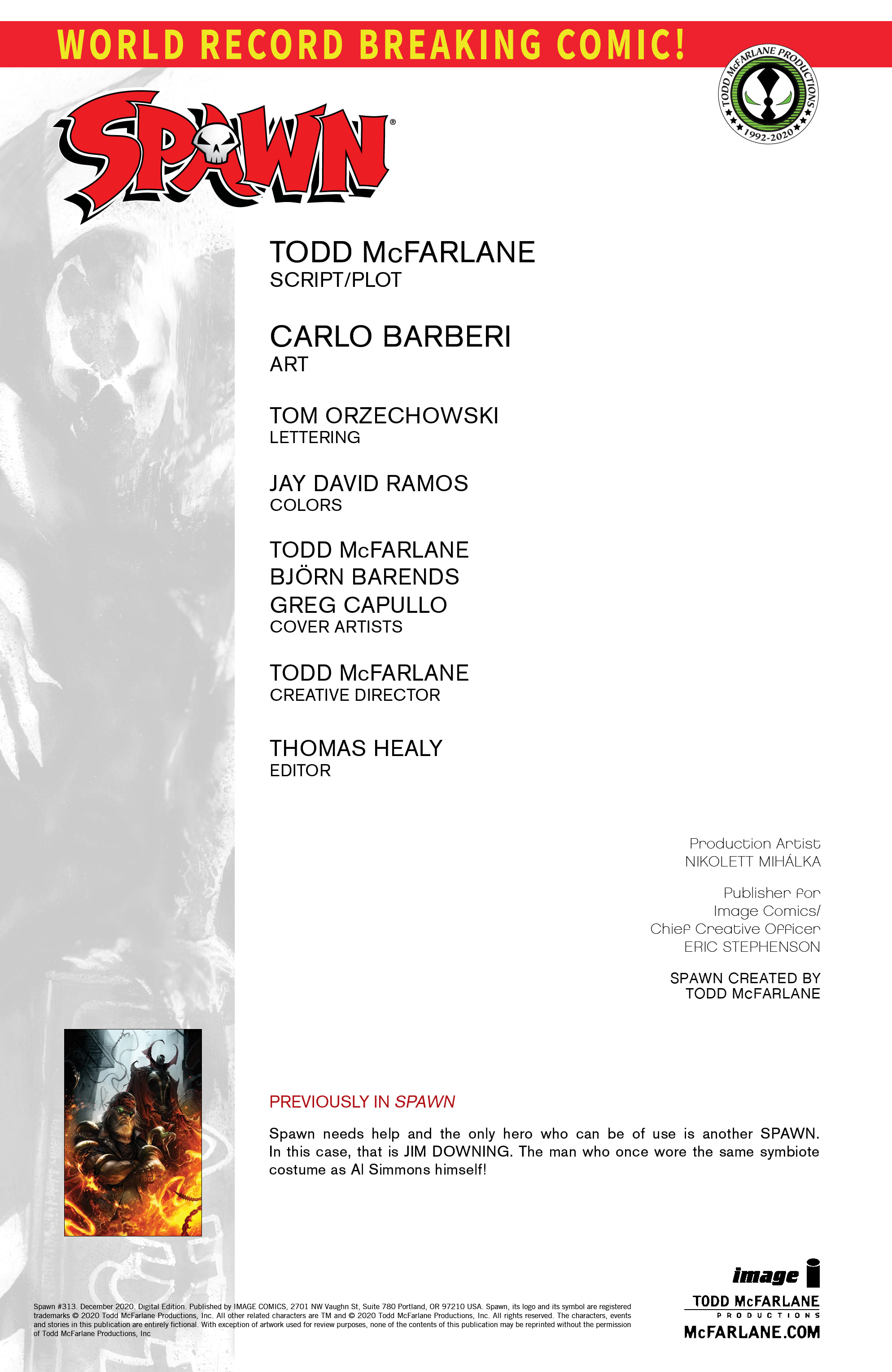 Read online Spawn comic -  Issue #313 - 2