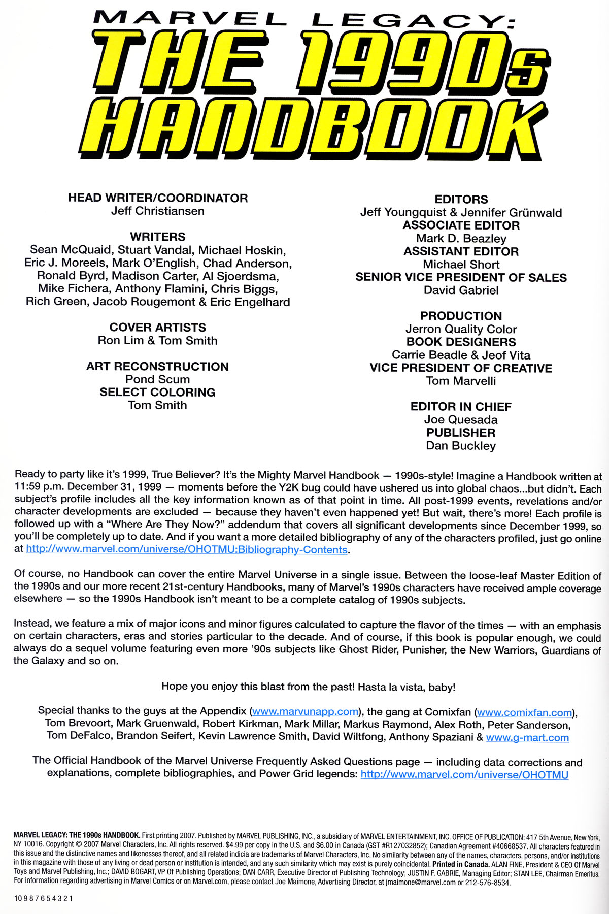 Read online Marvel Legacy:  The 1990's Handbook comic -  Issue # Full - 2