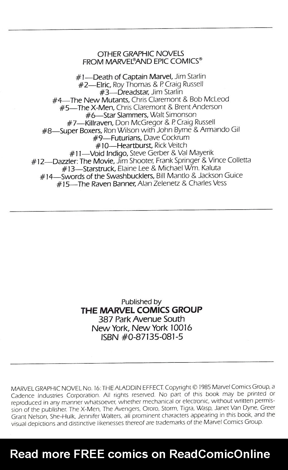 Read online Marvel Graphic Novel comic -  Issue #16 - The Aladdin Effect - 3