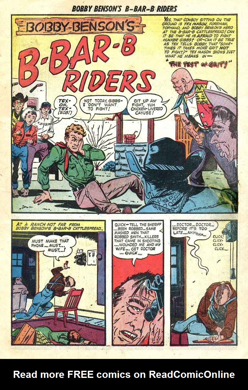 Read online Bobby Benson's B-Bar-B Riders comic -  Issue #3 - 11