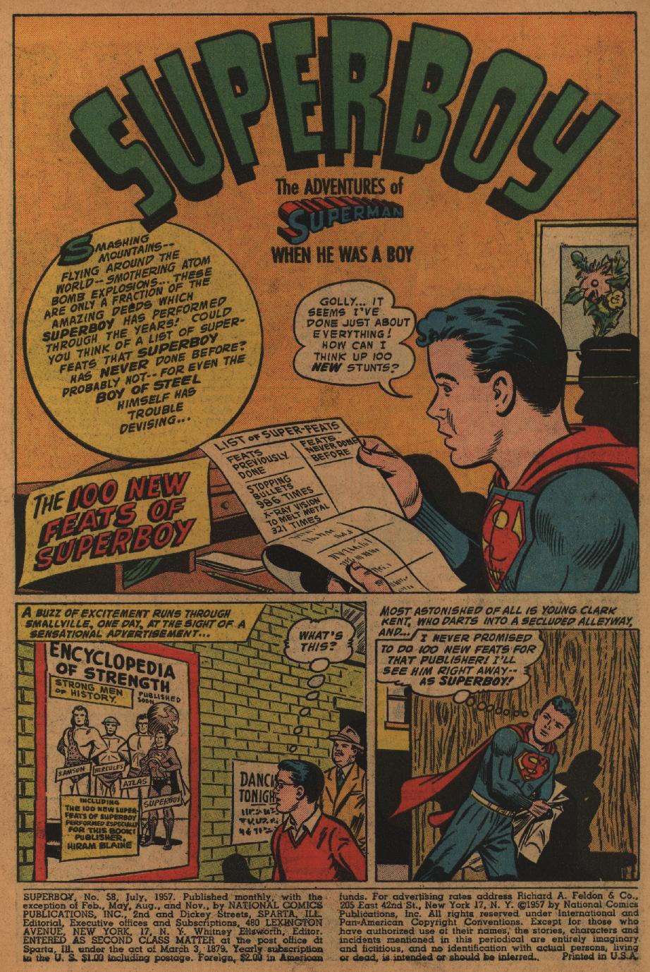 Read online Superboy (1949) comic -  Issue #58 - 2