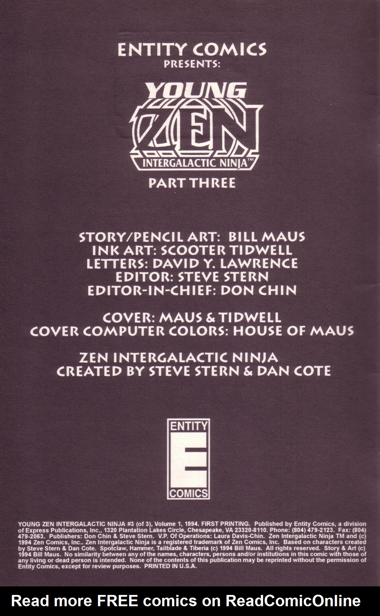 Read online Young Zen Intergalactic Ninja comic -  Issue #3 - 2