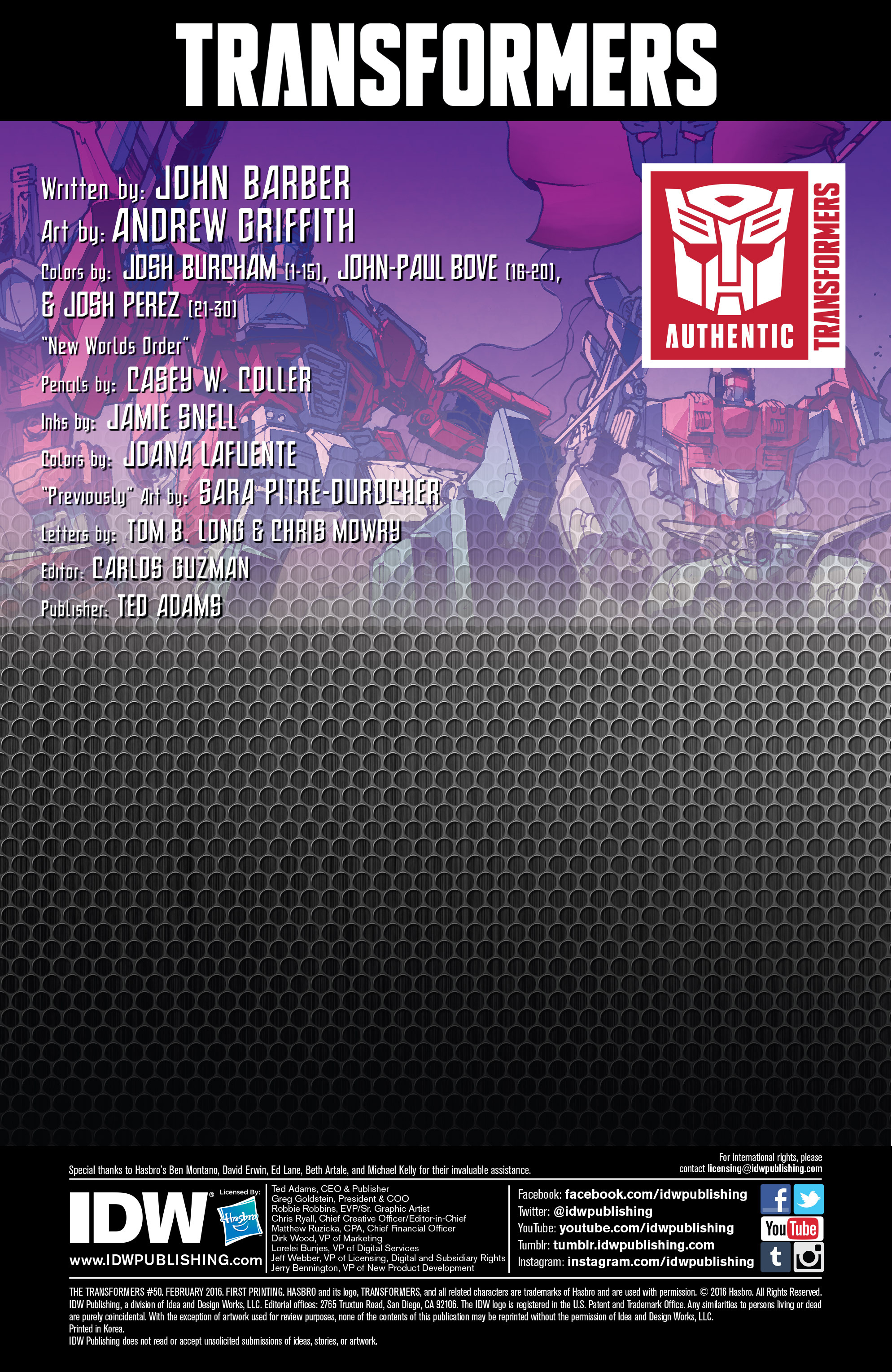 Read online The Transformers (2014) comic -  Issue #50 - 2