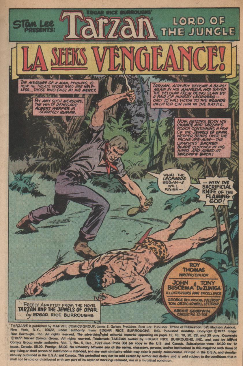 Read online Tarzan (1977) comic -  Issue #5 - 2
