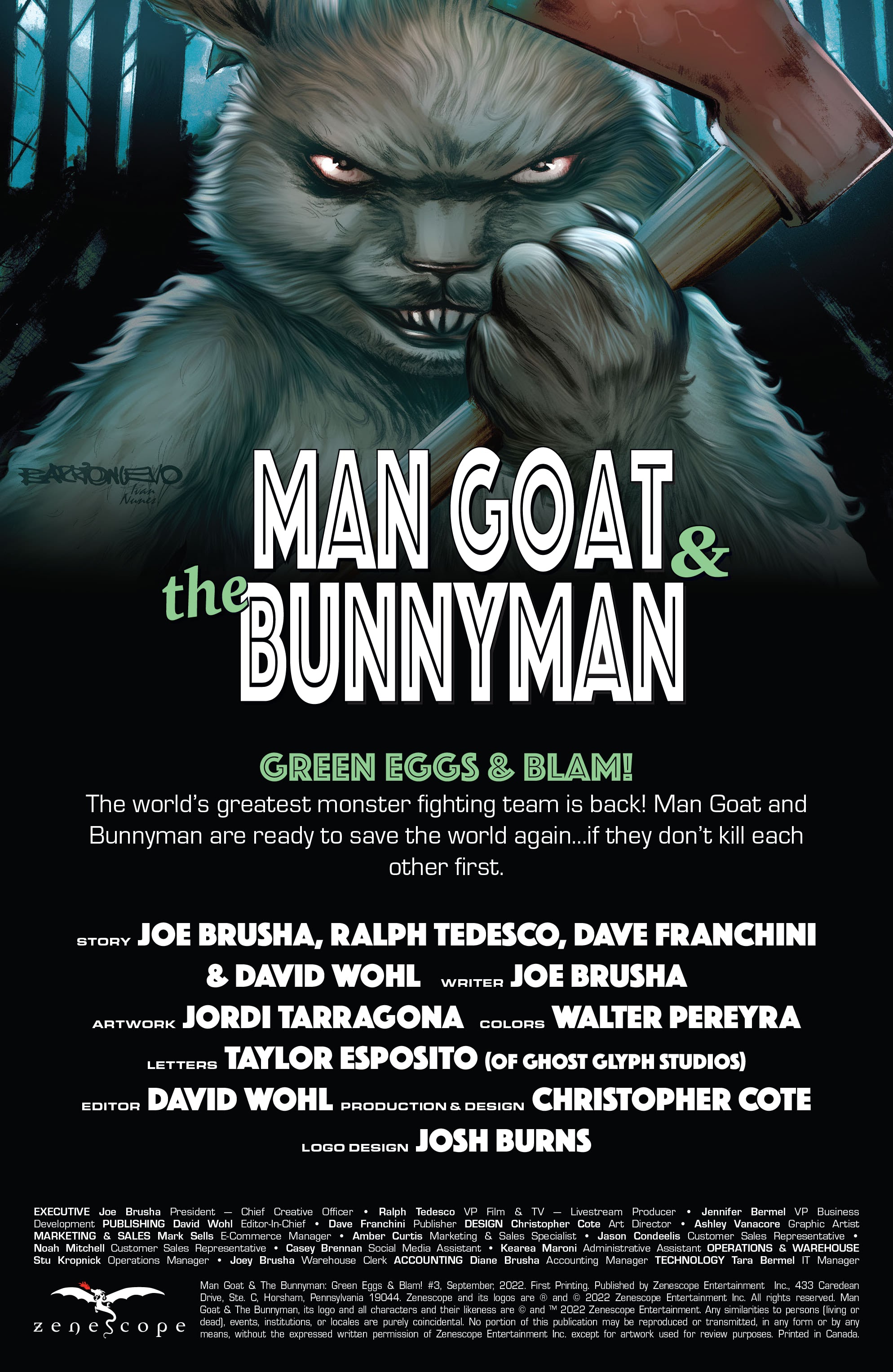 Read online Man Goat & the Bunnyman: Green Eggs & Blam comic -  Issue #3 - 2