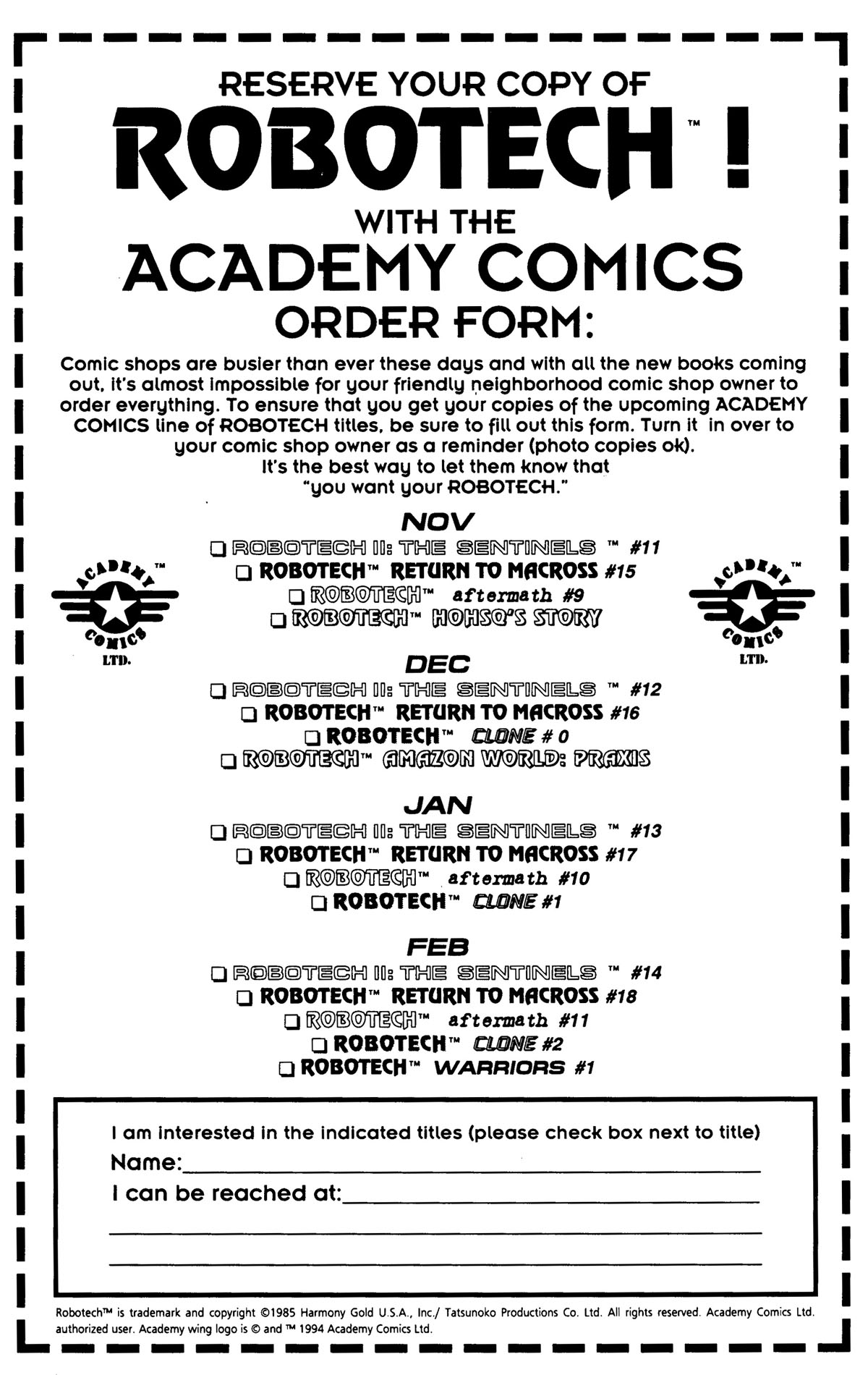 Read online Robotech Clone comic -  Issue #0 - 36