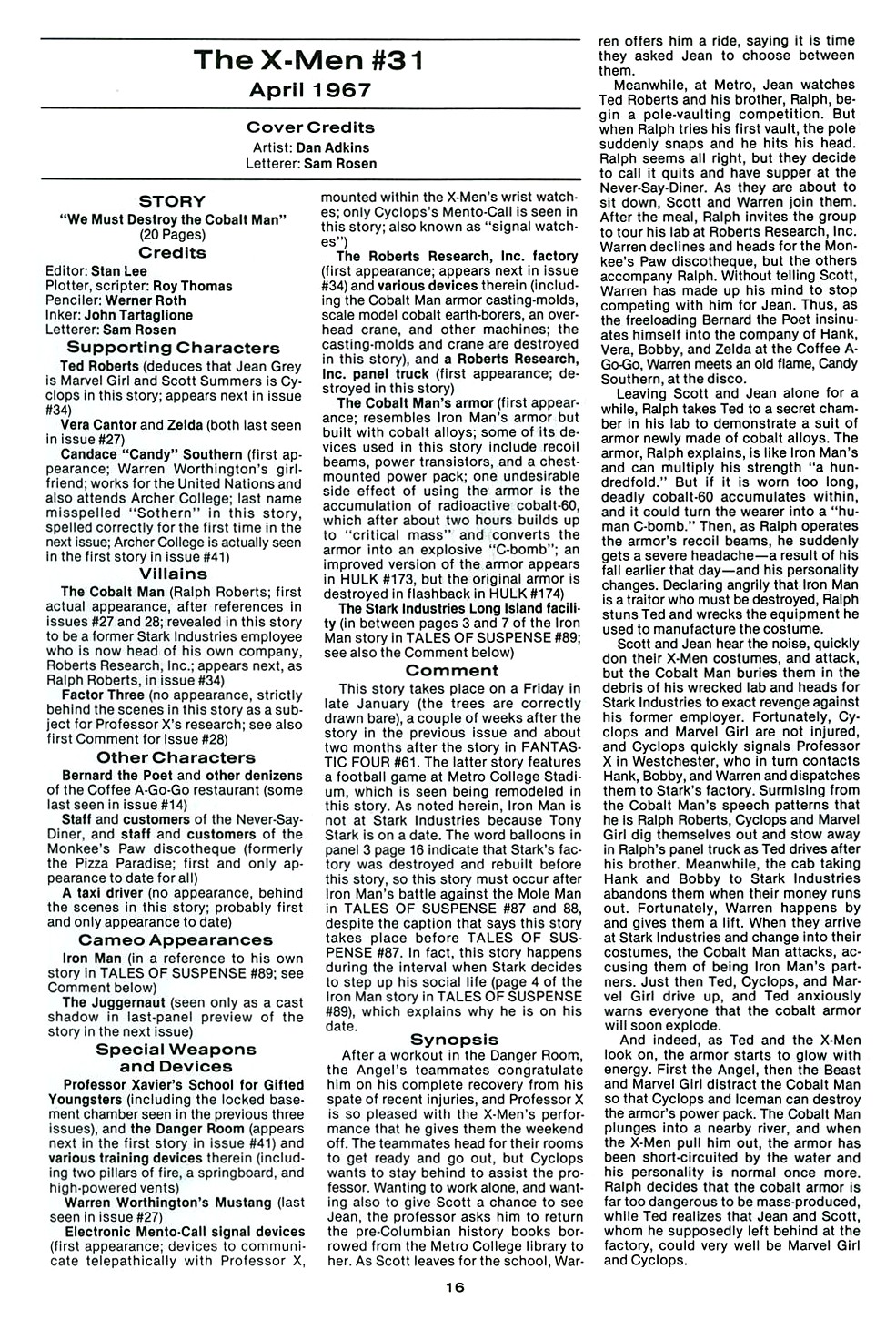 Read online The Official Marvel Index To The X-Men comic -  Issue #2 - 18