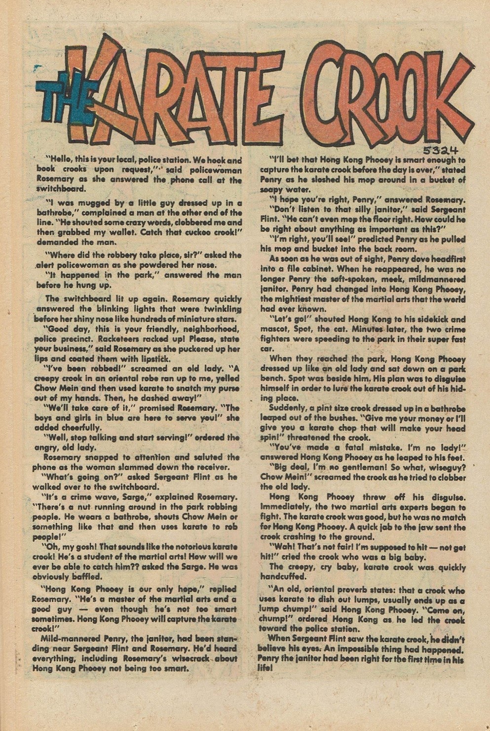 Read online Hong Kong Phooey comic -  Issue #6 - 20