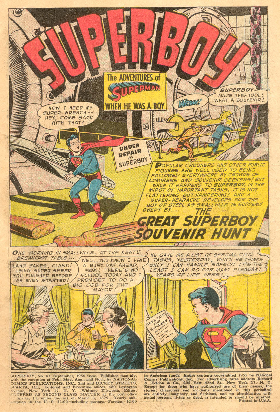 Read online Superboy (1949) comic -  Issue #43 - 2
