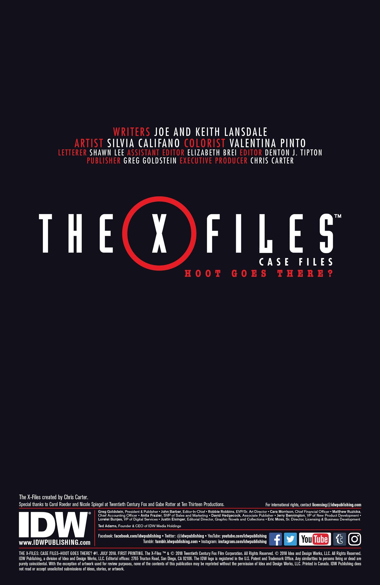 Read online The X-Files: Case Files-Hoot Goes There? comic -  Issue #1 - 2