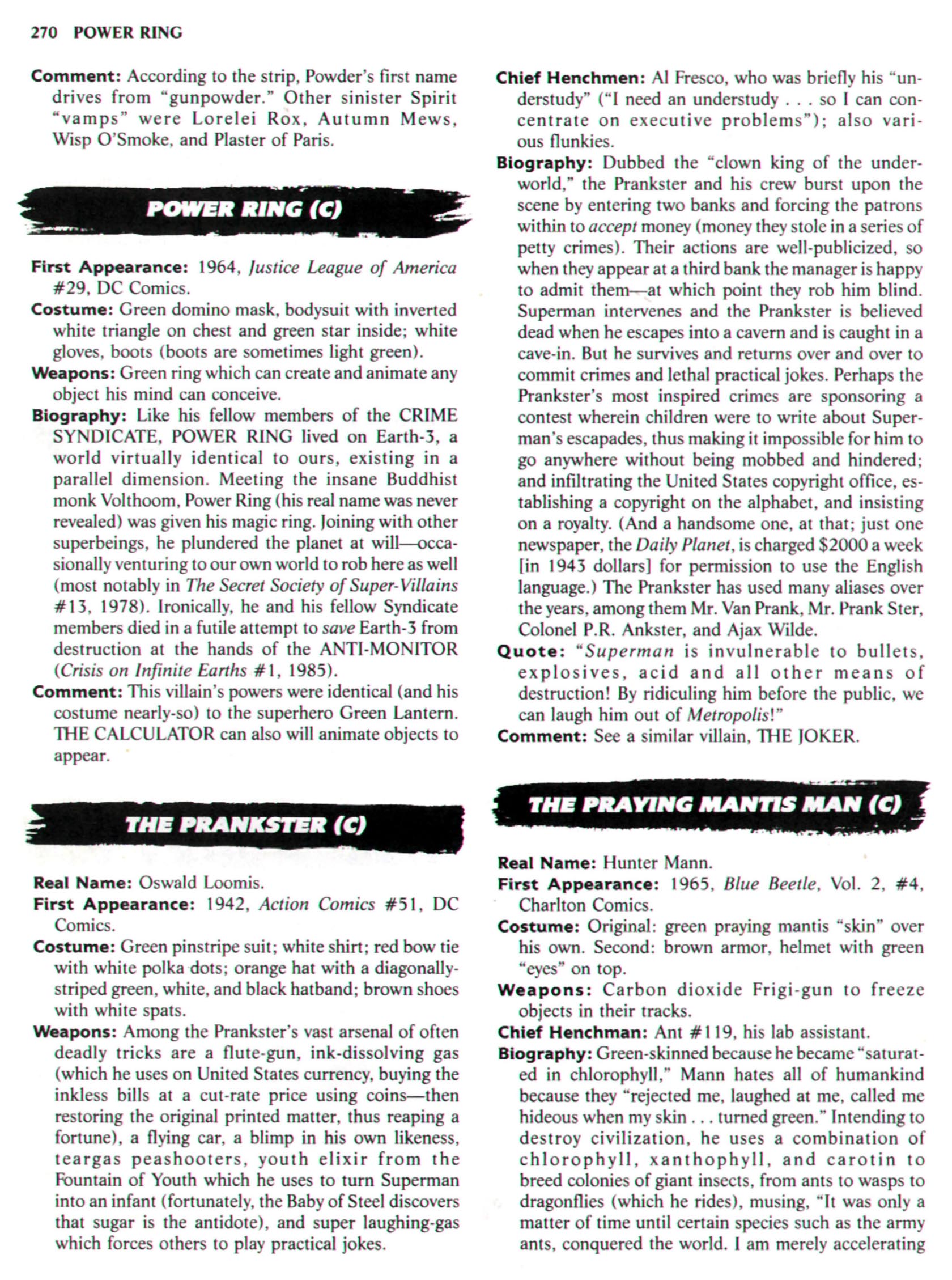 Read online The Encyclopedia of Super Villains comic -  Issue # TPB (Part 2) - 53