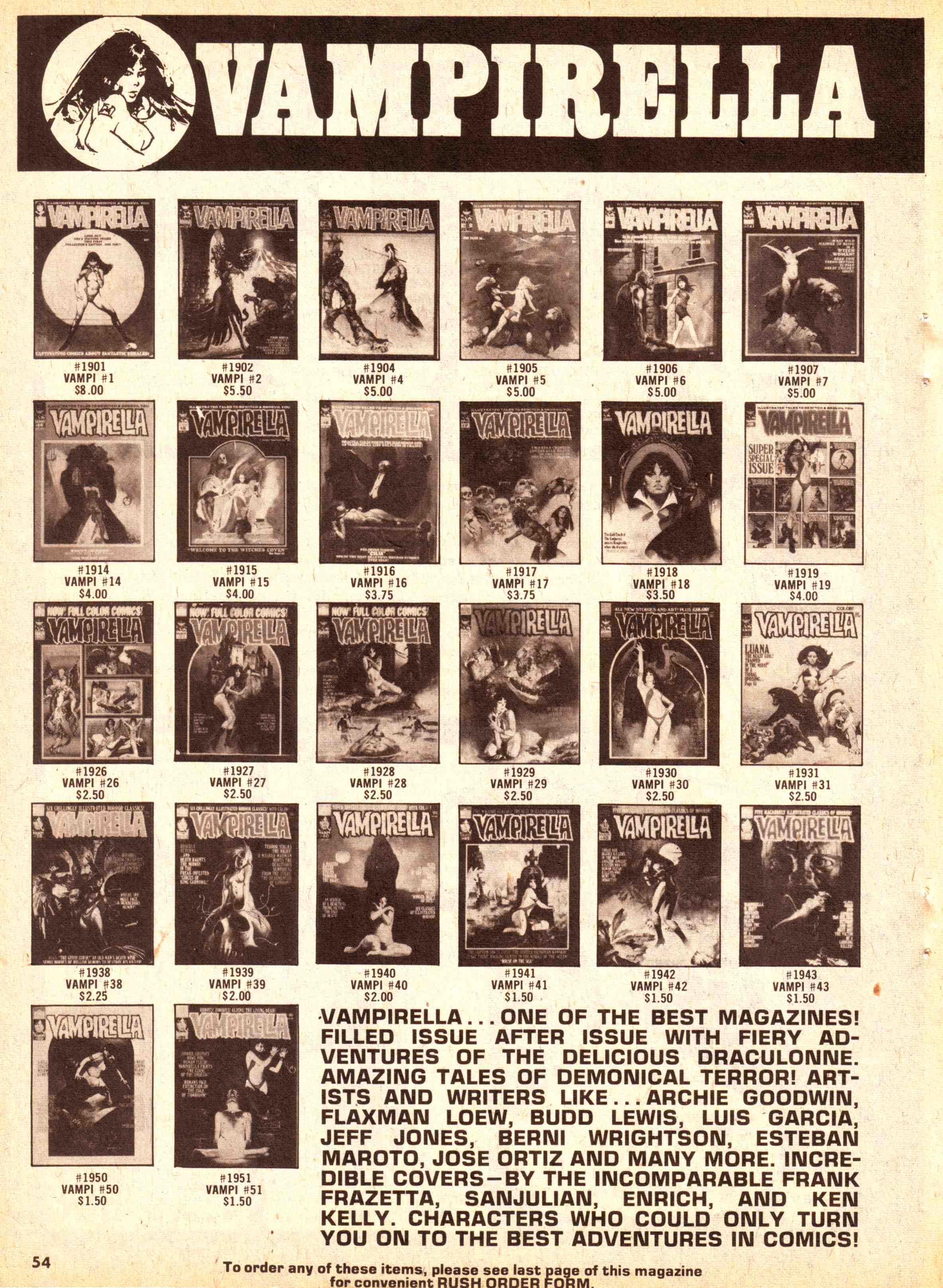 Read online Vampirella (1969) comic -  Issue #52 - 54