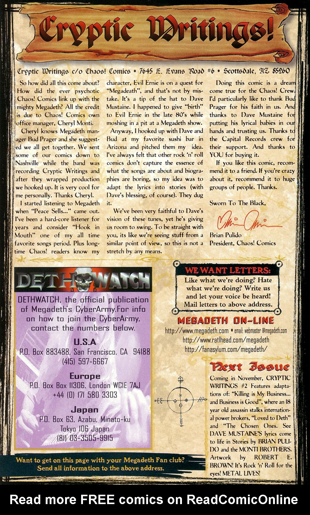 Read online Cryptic Writings of Megadeth comic -  Issue #1 - 31