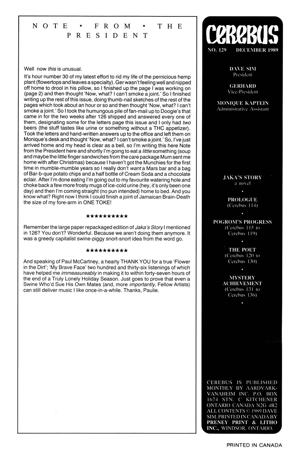 Cerebus Issue #129 #128 - English 2