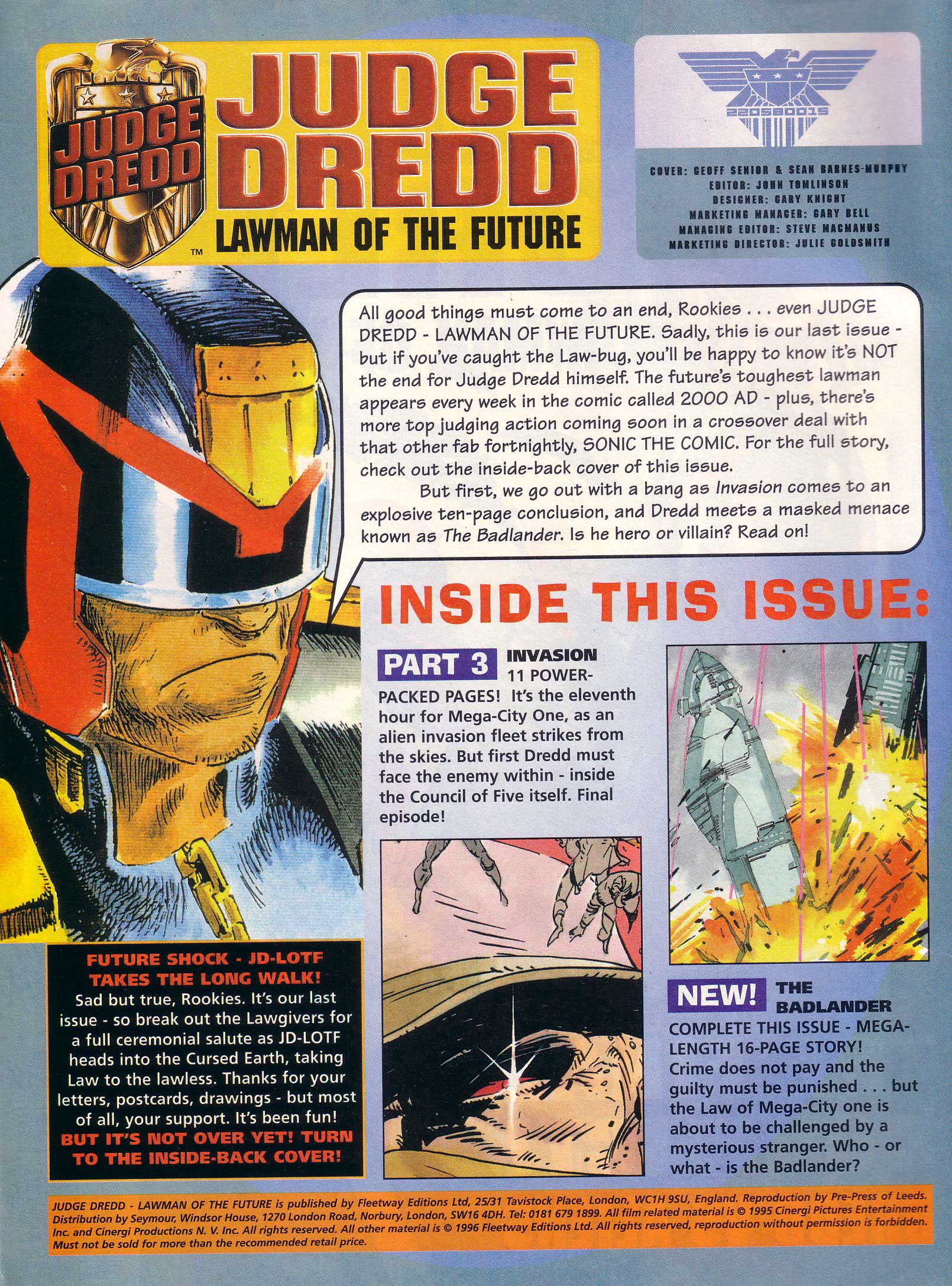 Read online Judge Dredd Lawman of the Future comic -  Issue #23 - 2