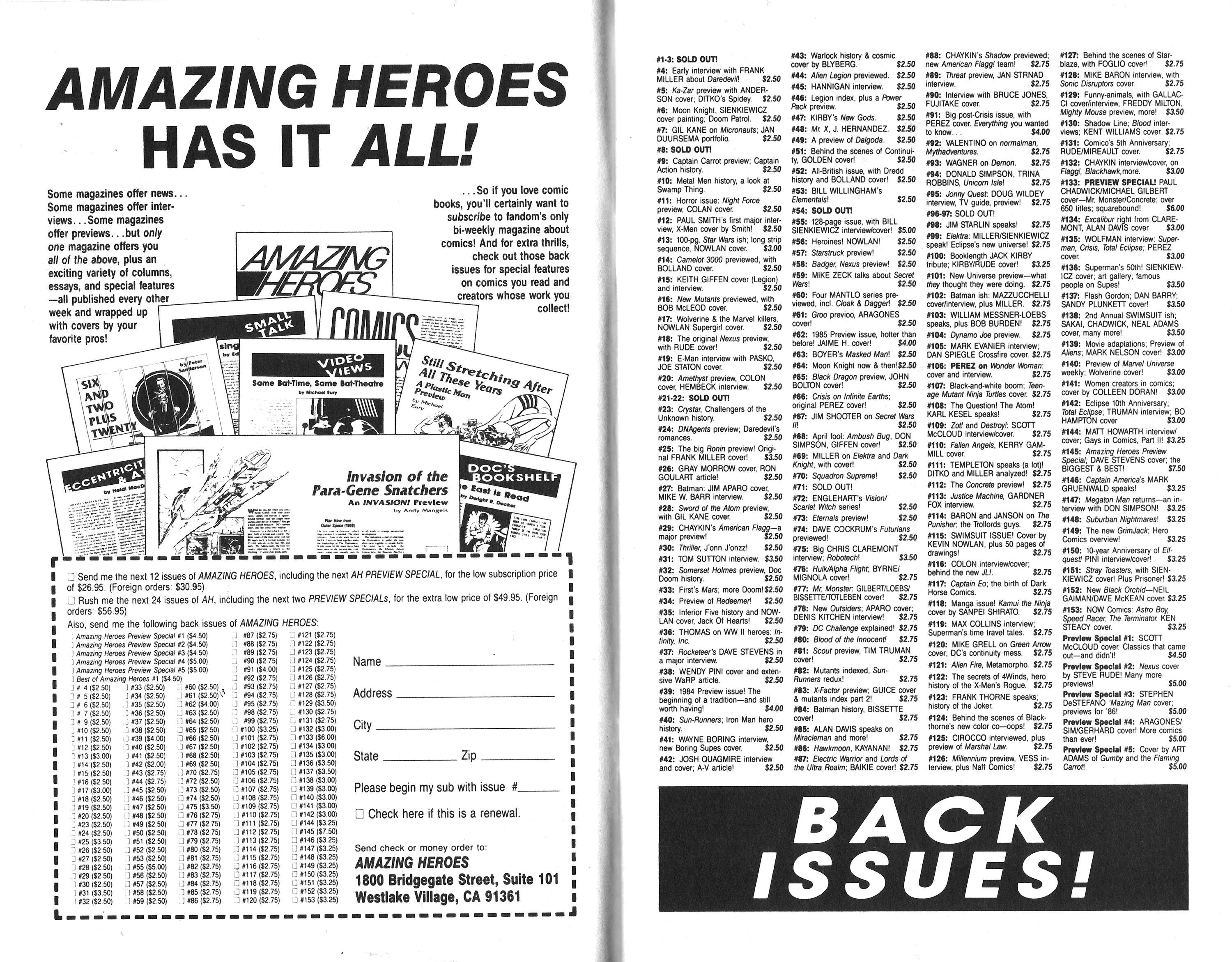 Read online Amazing Heroes comic -  Issue #154 - 8