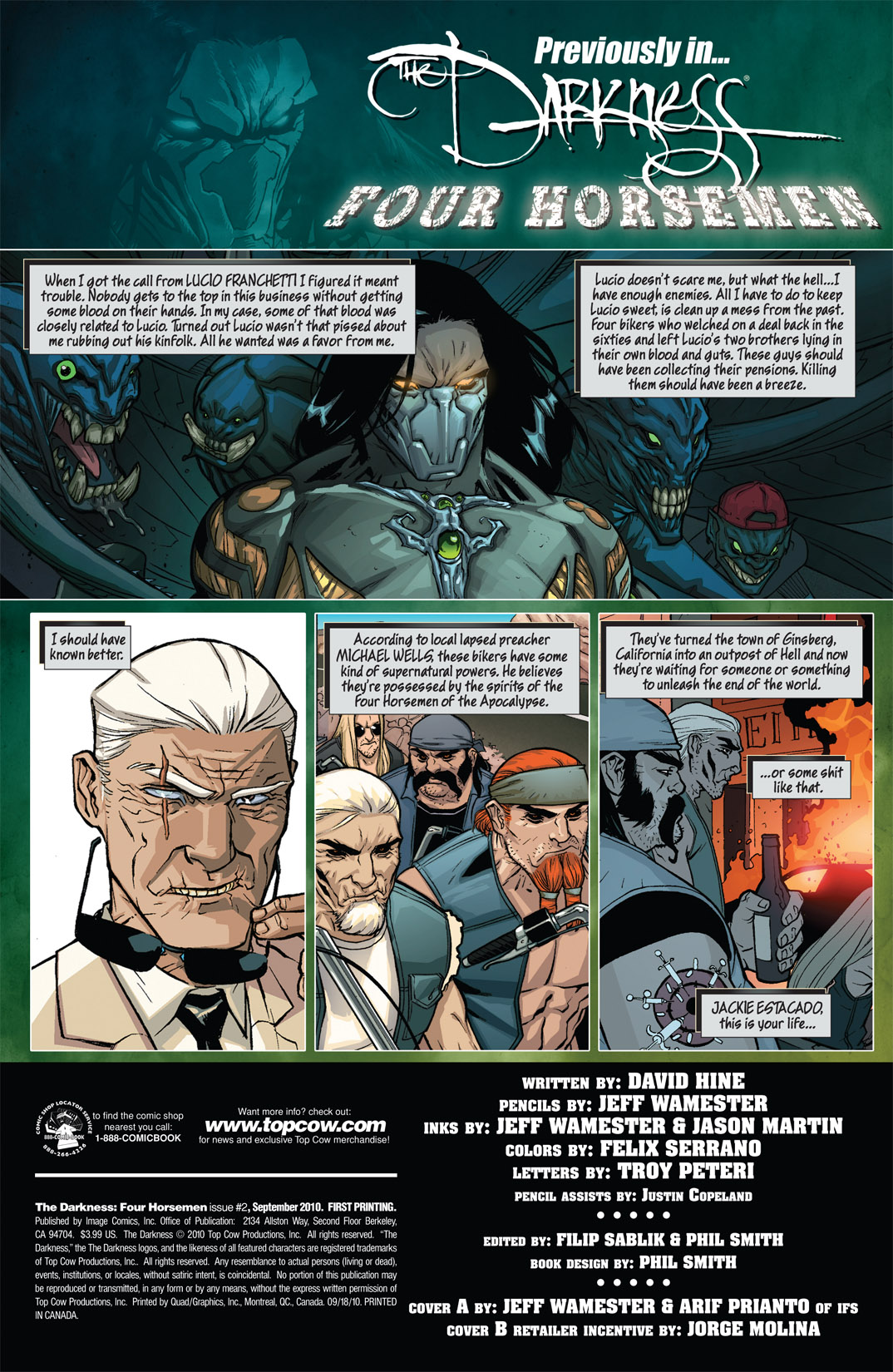 Read online The Darkness: Four Horsemen comic -  Issue #2 - 2