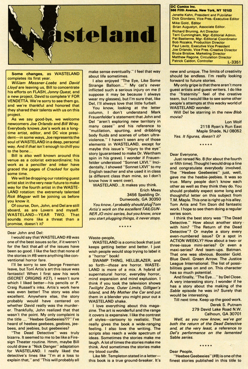 Read online Wasteland (1987) comic -  Issue #12 - 29