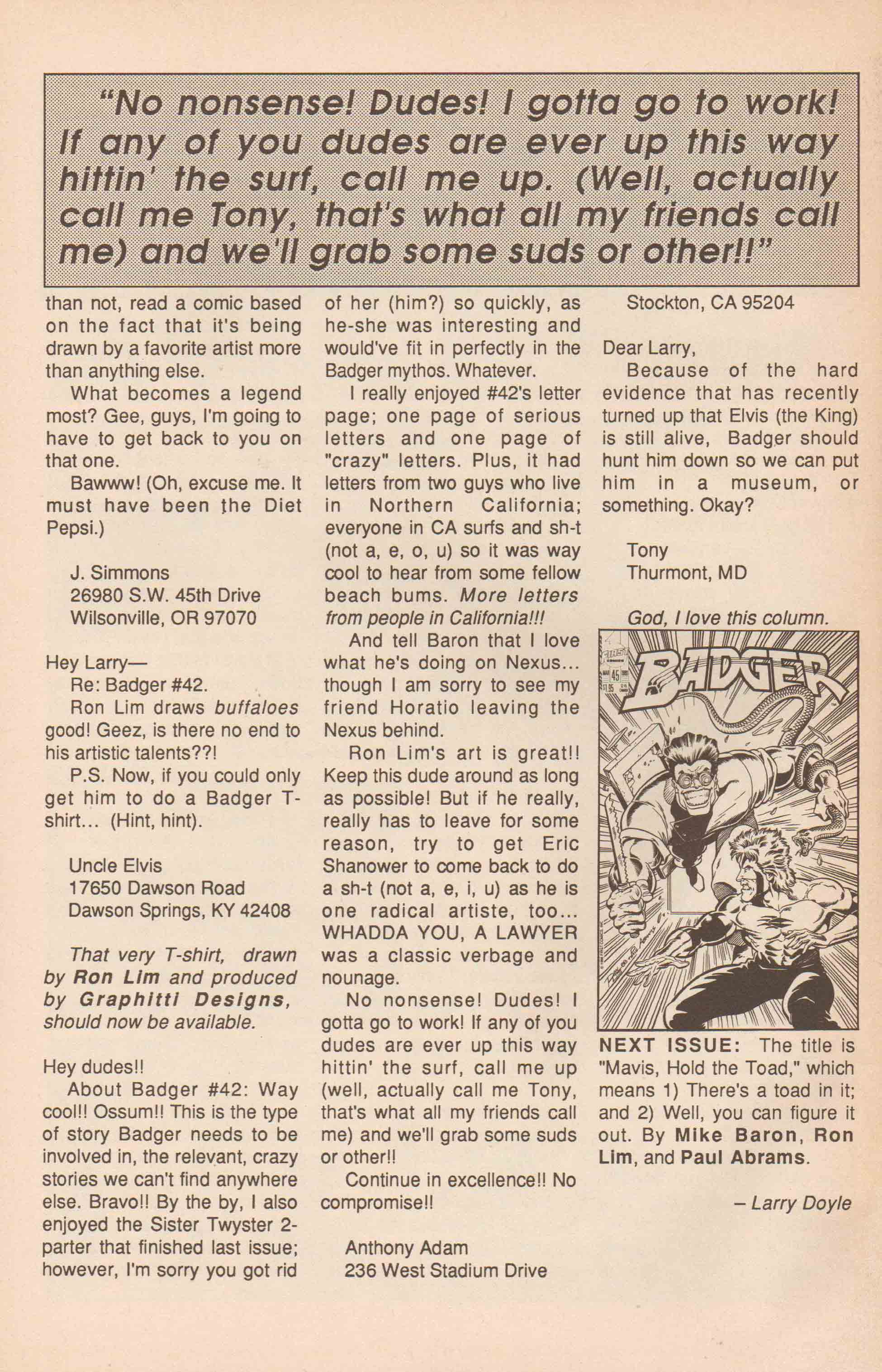 Read online The Badger comic -  Issue #44 - 34