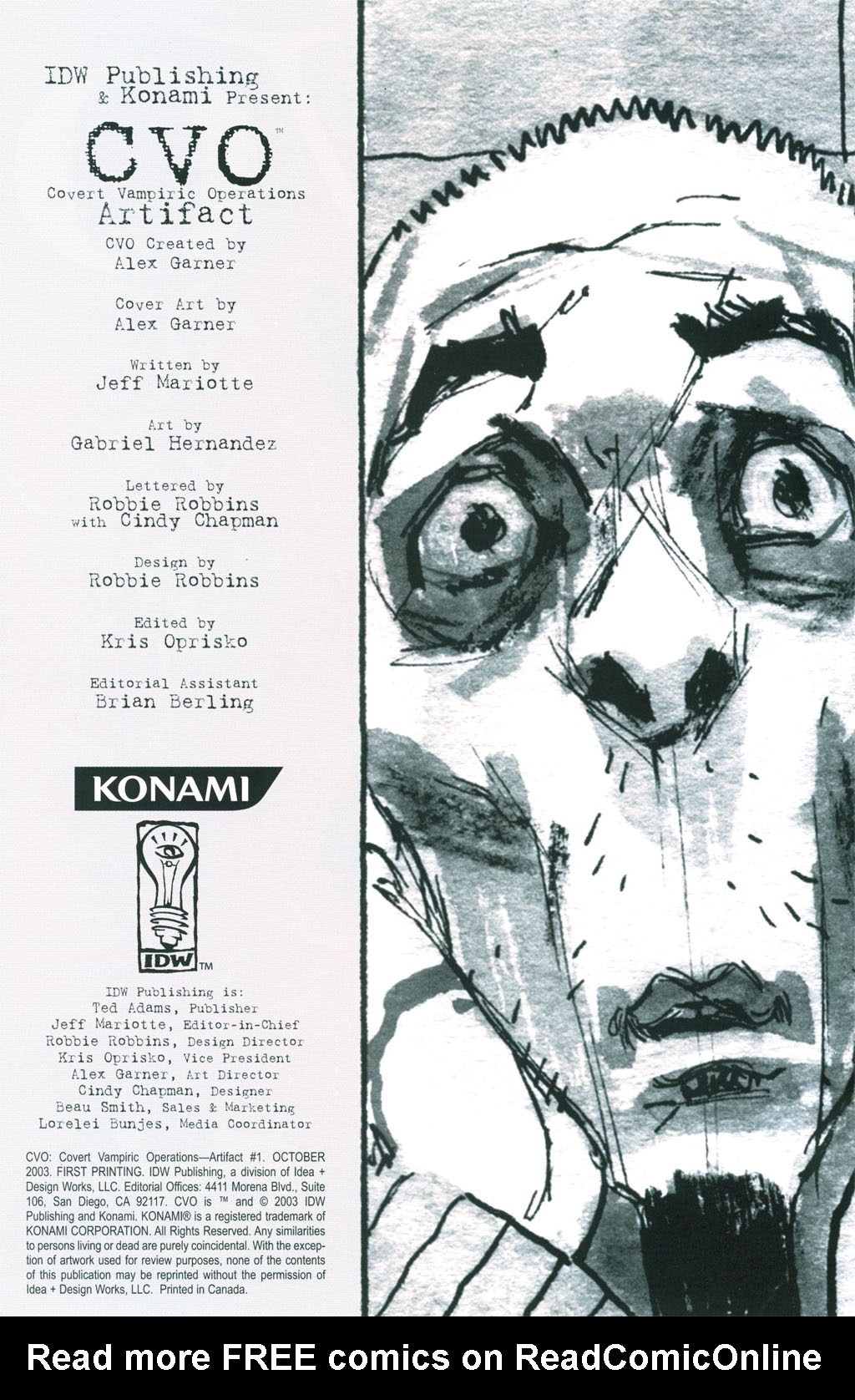 Read online CVO: Covert Vampiric Operations - Artifact comic -  Issue #1 - 1