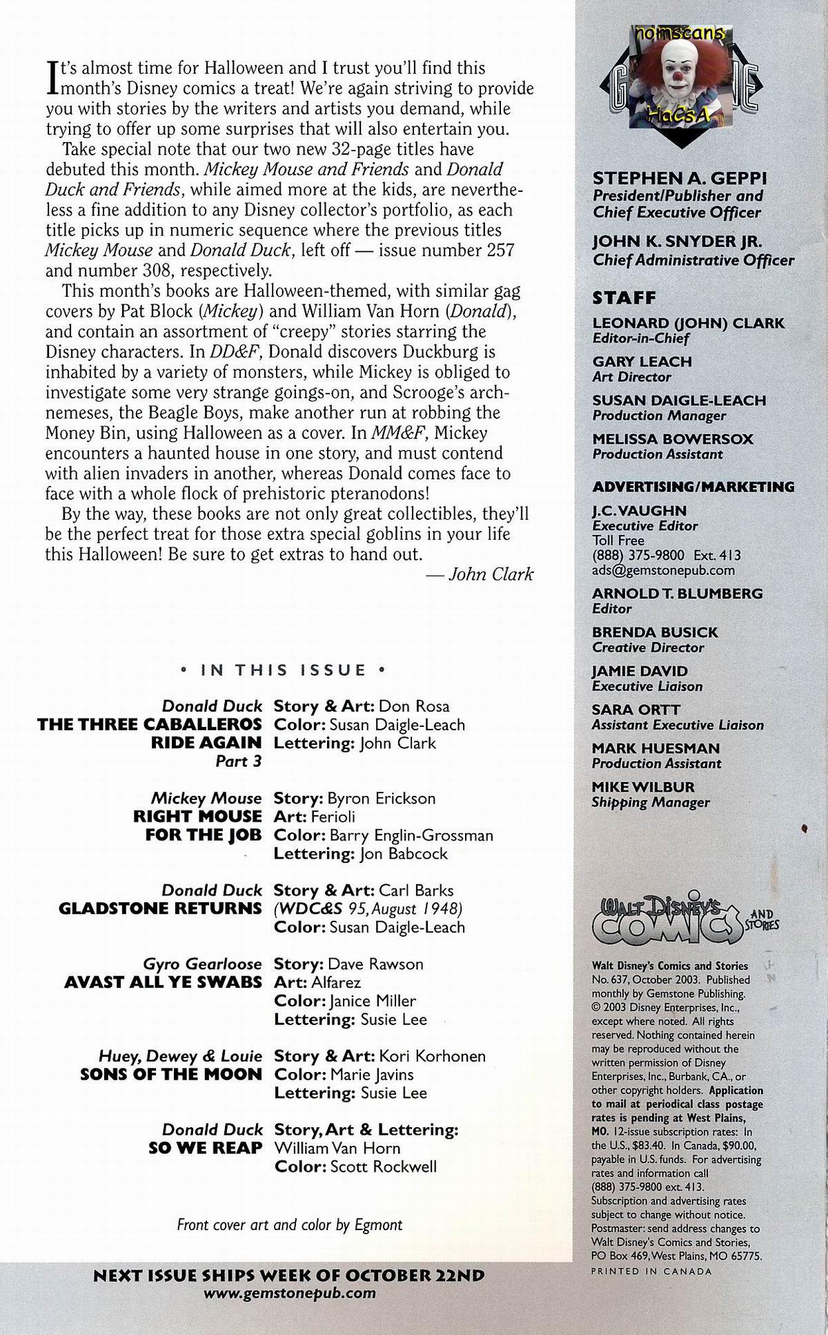 Read online Walt Disney's Comics and Stories comic -  Issue #637 - 2
