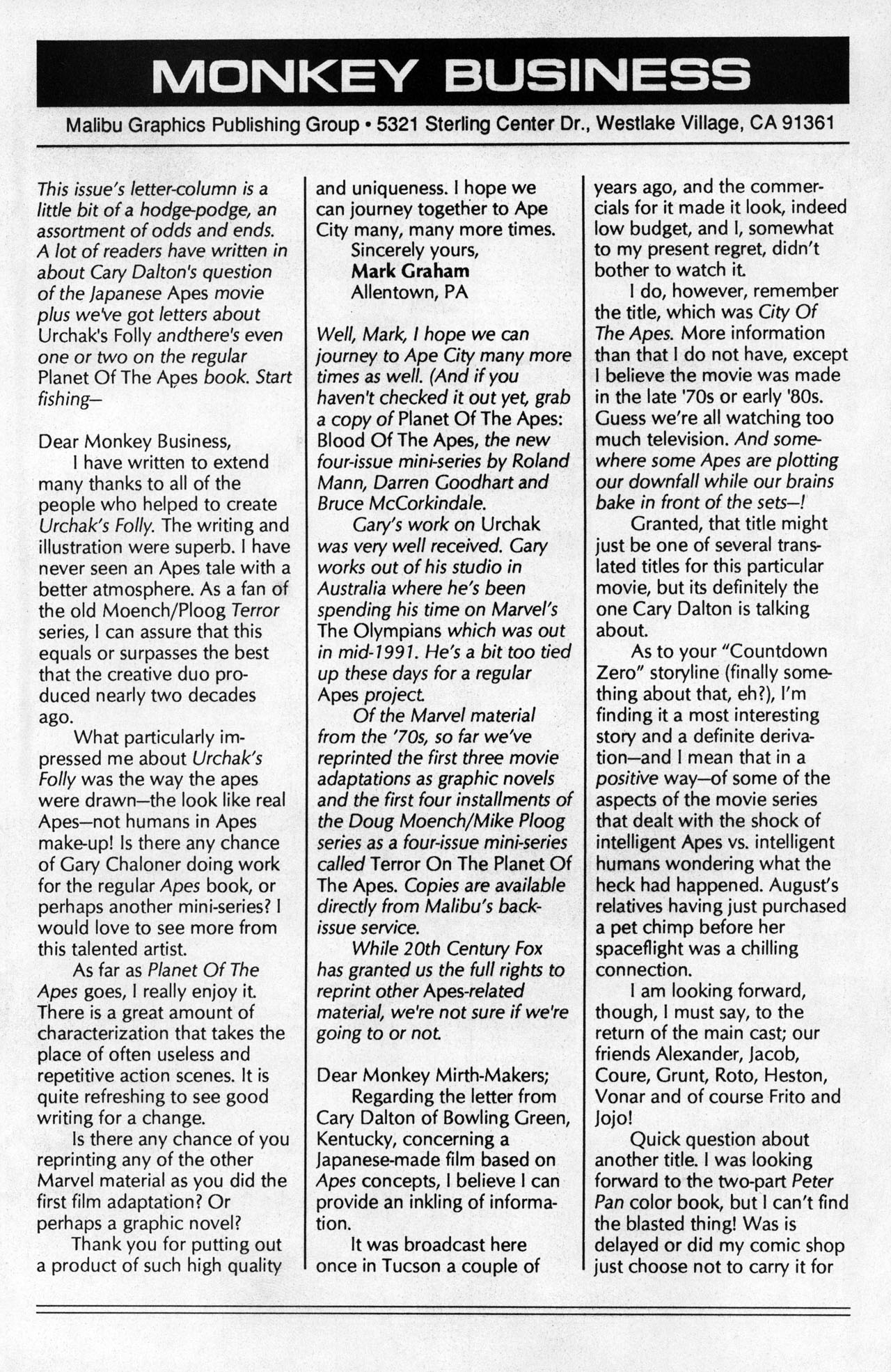 Read online Planet of the Apes (1990) comic -  Issue #20 - 31