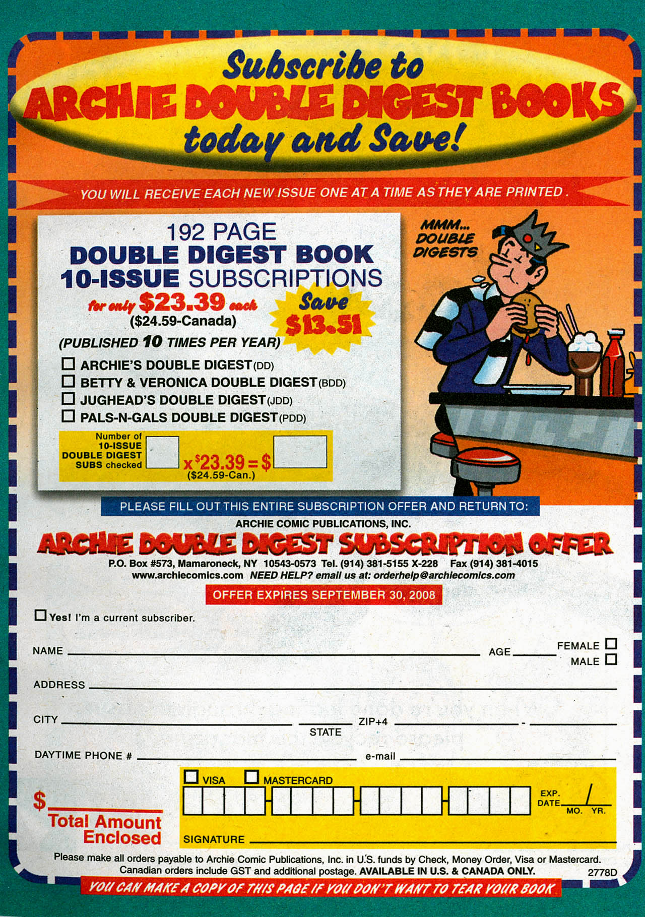 Read online Jughead's Double Digest Magazine comic -  Issue #142 - 193