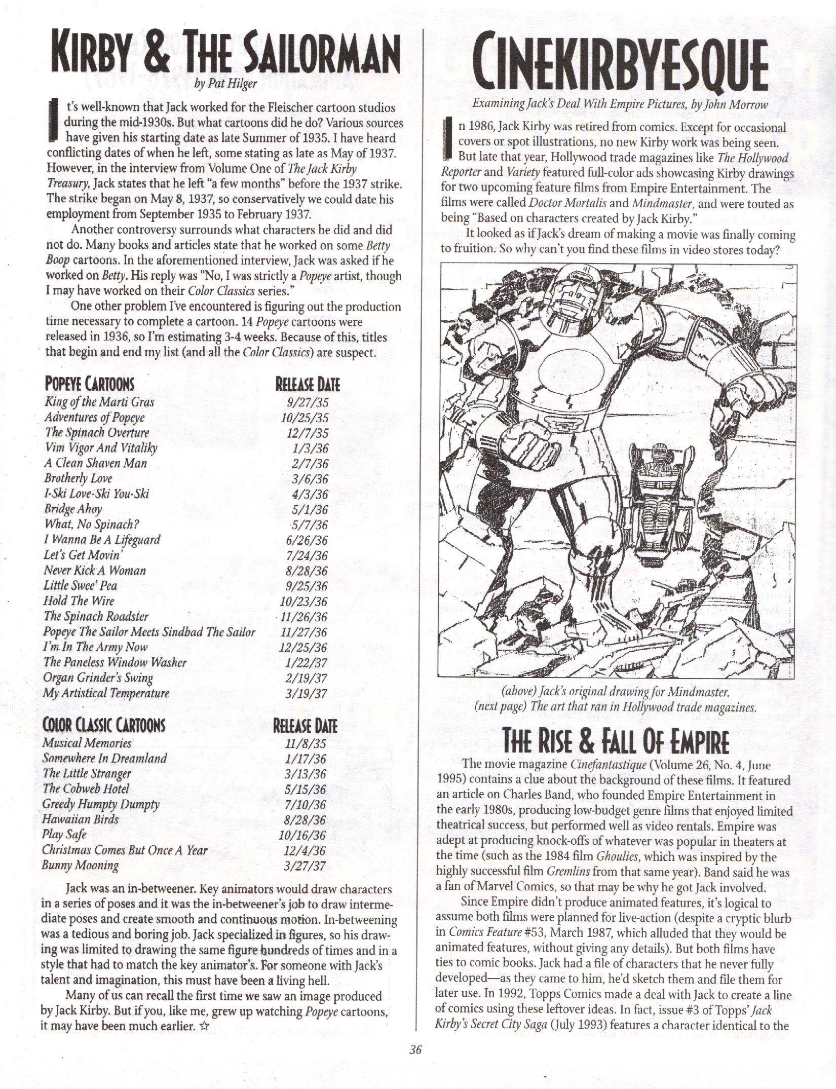 Read online The Jack Kirby Collector comic -  Issue #11 - 36