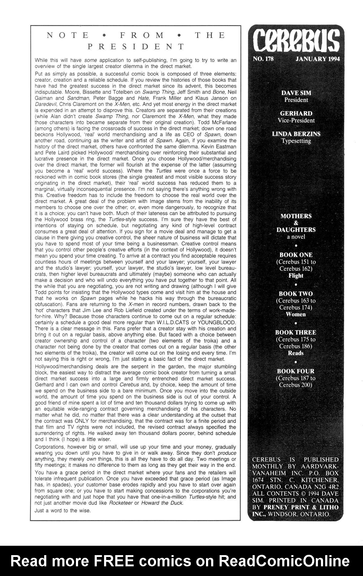 Cerebus Issue #178 #177 - English 2
