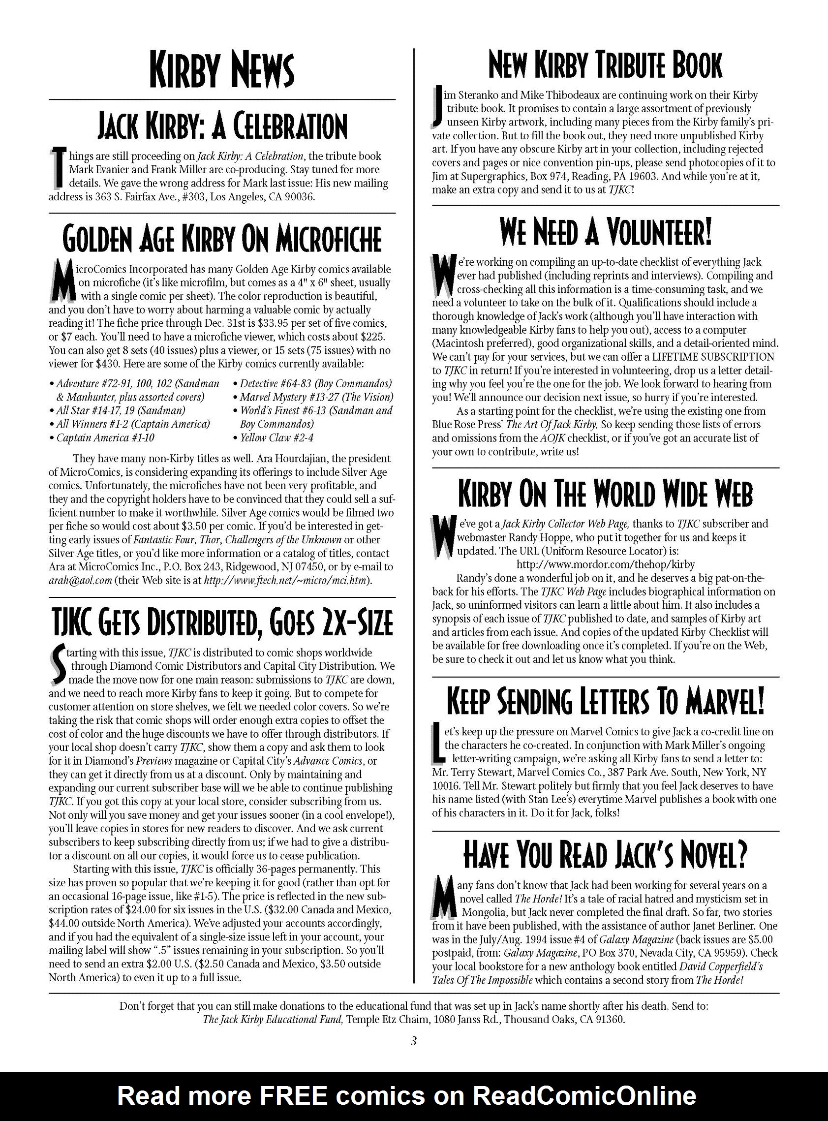 Read online The Jack Kirby Collector comic -  Issue #8 - 3