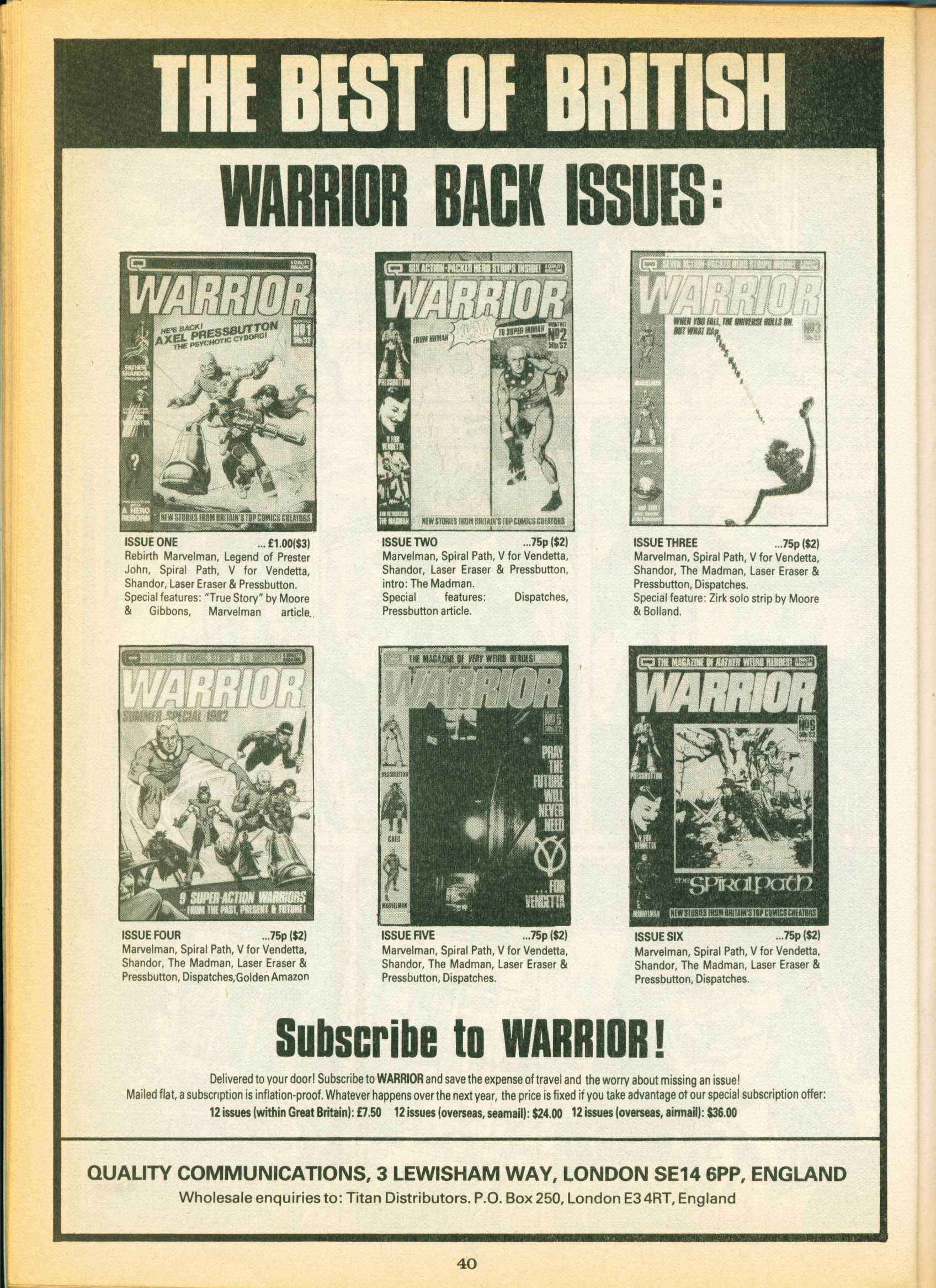 Warrior Issue #7 #8 - English 40