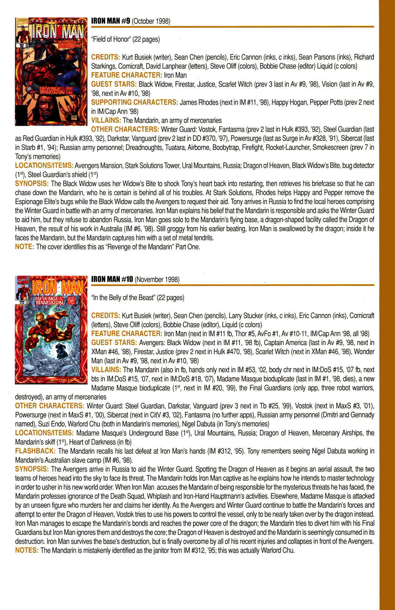Read online Official Index to the Marvel Universe comic -  Issue #10 - 31