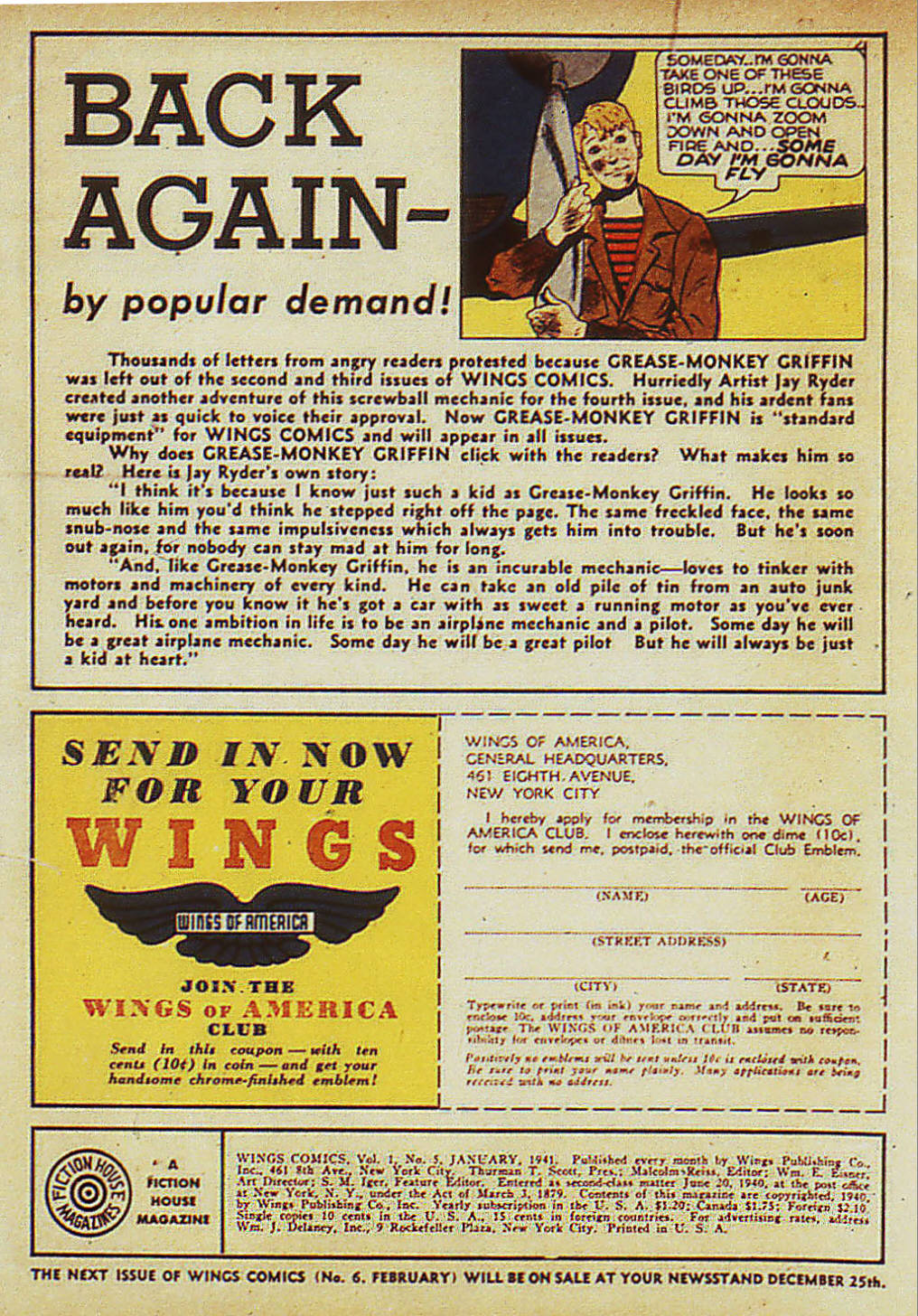 Read online Wings Comics comic -  Issue #5 - 2