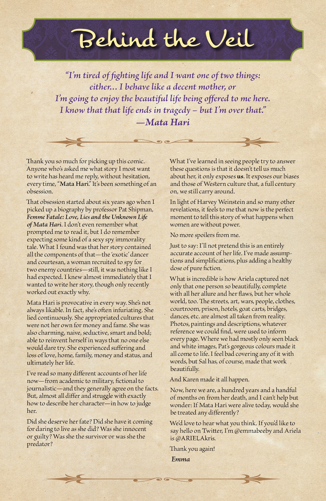 Read online Mata Hari comic -  Issue #1 - 26