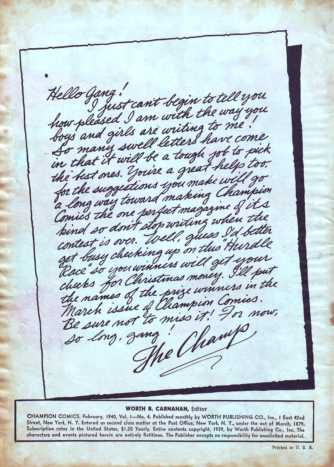 Read online Champion Comics comic -  Issue #4 - 2