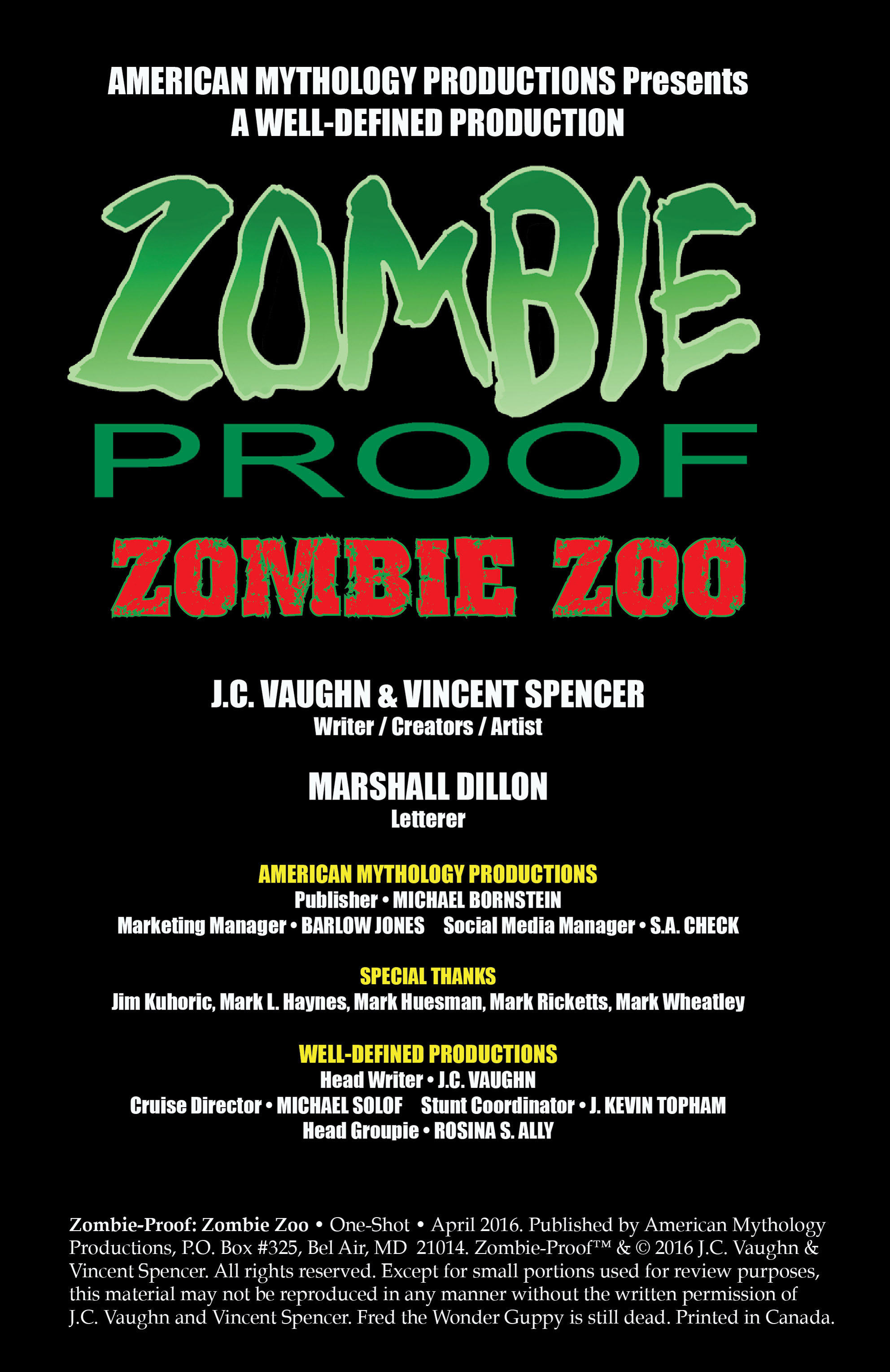 Read online Zombie Proof: Zombie Zoo comic -  Issue # Full - 2