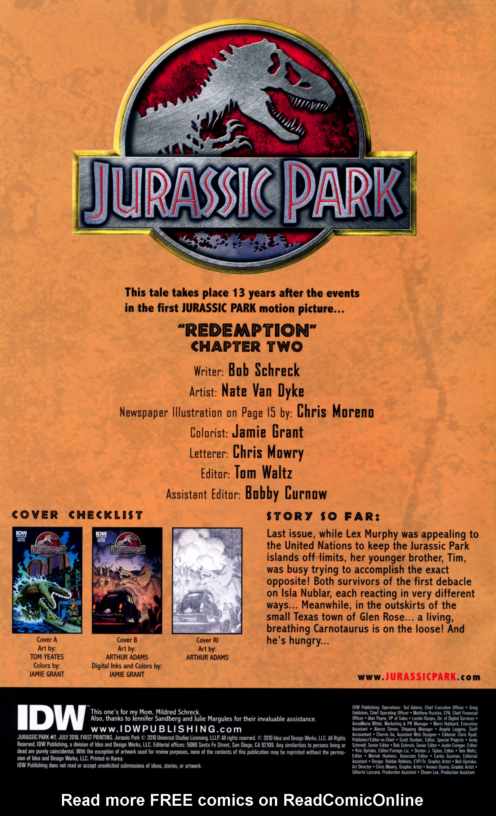 Read online Jurassic Park (2010) comic -  Issue #2 - 2