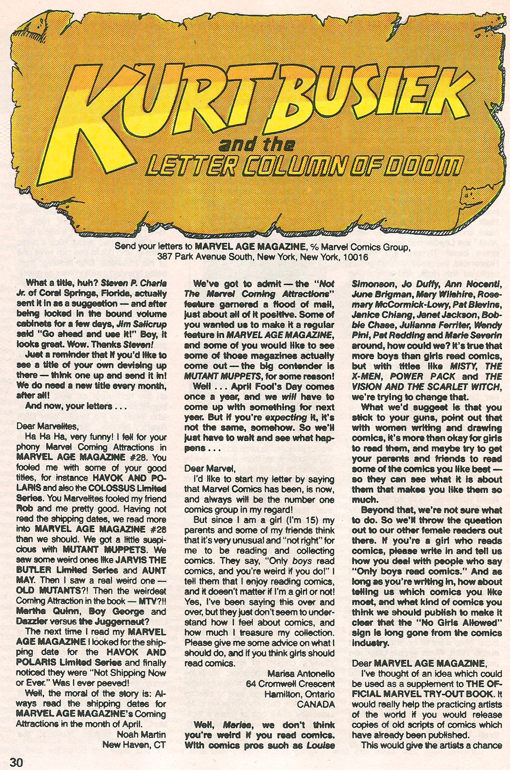 Read online Marvel Age comic -  Issue #32 - 31