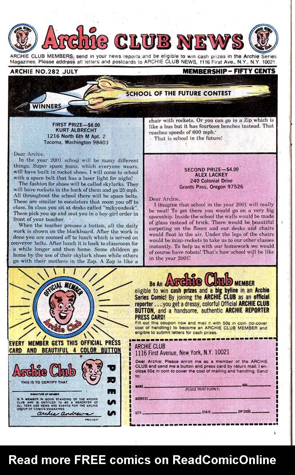 Read online Archie (1960) comic -  Issue #282 - 26