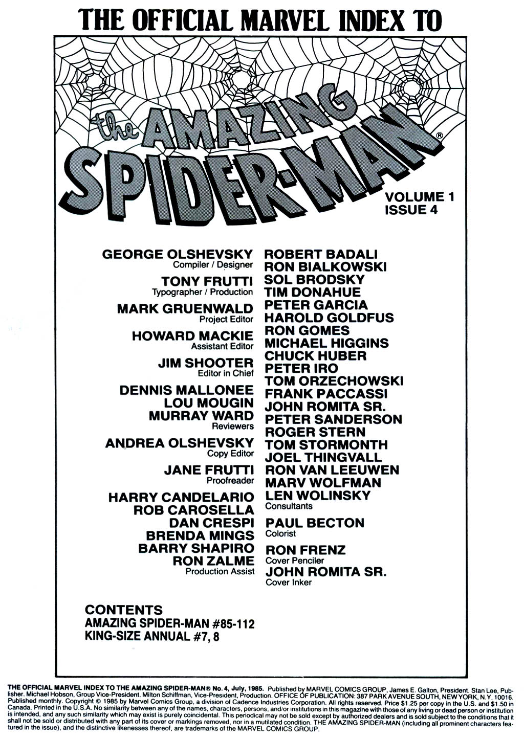 Read online The Official Marvel Index to The Amazing Spider-Man comic -  Issue #4 - 2