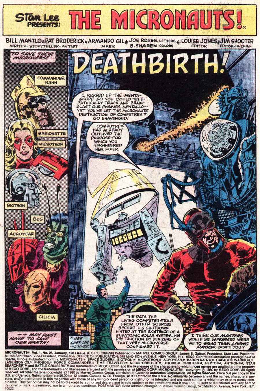 Read online Micronauts (1979) comic -  Issue #25 - 2
