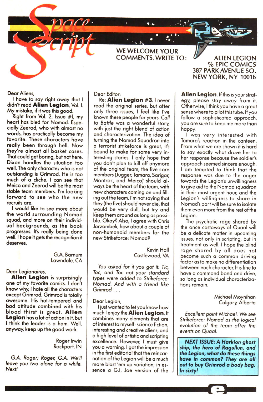 Read online Alien Legion (1987) comic -  Issue #5 - 31